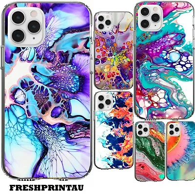 $17.95 • Buy Silicone Case Cover Marble Print Colourful Paint Patterns Designs Rose Abstract