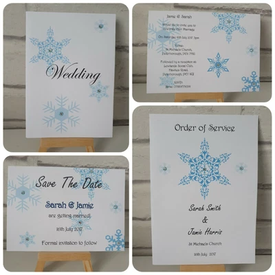 £3.80 • Buy SNOWFLAKE Handmade Invitations *Wedding, Birthday, Party* Pack Of 10