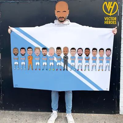 City 2022-23 Large Football Flag 5ftx3ft High Quality Man Manchester Great Gift • £24.99