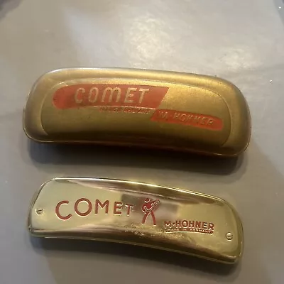 Vintage M Hohner Harmonica Comet  C  With Gold Red Case Made In Germany • $40