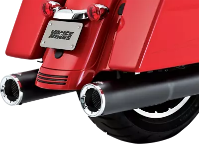 Vance & Hines Hi Output Straight Cut Black Exhaust Mufflers 17-19 Harley Touring • $799.99