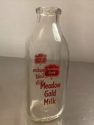 Vintage Meadow Gold Milk Square One Quart Milk Bottle. Good Shape • $10