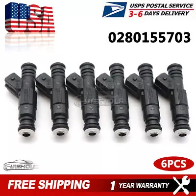 Set Of 6 0280155703 Fuel Injectors For 93-98 Jeep Grand Cherokee 5.2L 5.9L V8 US • $49.49