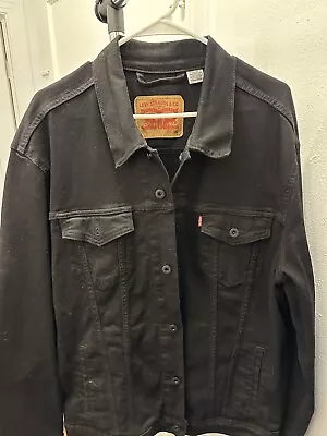 Levi's Men's Button Front Cotton Denim Trucker Jean Jacket Black 0405 • $29.99