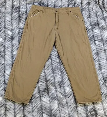 Wrangler Authentic Issue Fleece Lined Canvas Carpenter Pants Men 42x30 Work Wear • $14.95