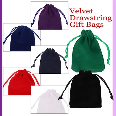 Small Velvet Drawstring Bags For Weddings Birthday Parties Gift Pouches 7x9cm • £1.39