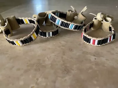 Wampum Glass Bracelet Native Made Mountain Man Rendezvous Cherokee Regalia • $25