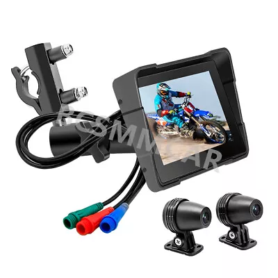 Motorcycle GPS Navigator MP5 Player Wireless Android Auto Carplay Dash Cam DVR • $153.80