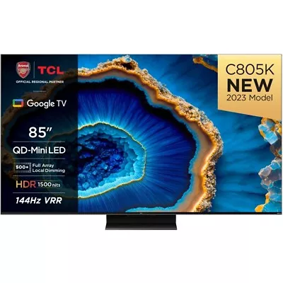 TCL 85C805K C805 QD-Mini LED 4K Television - Black • £1709