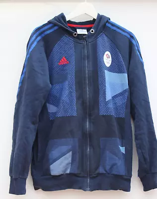 ADIDAS Team GB Hoodie Blue Full Zip London 2012 Mens Small S • £23.95