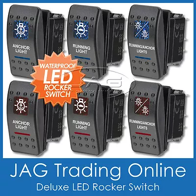 12V LED CARLING WATERPROOF ROCKER SWITCH - Boat/Navigation/Anchor/Running Light • $27.45