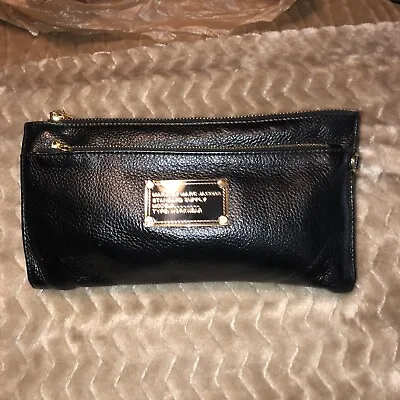 Marc By Marc Jacobs Black Leather  2 Zip Purse 9” X 5” New • £38.01