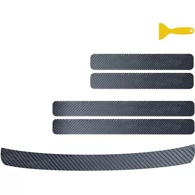 Car Door Sill Cover Panel Step Rear Guard Plate Scuff Protector Stickers 5Pcs • $12.15