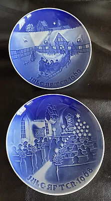 B&G Christmas Plates 1968 & 1969 BING & GRÖNDAHL JULE-AFTEN Denmark • $15