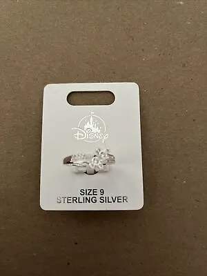 Disney Parks Mickey Double Icon Swarovski Crystals Sterling Silver Ring Size 9 • $19.99