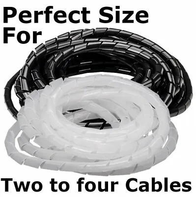 £2.05 • Buy Spiral Wrap Cable Tidy Leads Binding / PC TV Home Cinema Wire Management CCTV