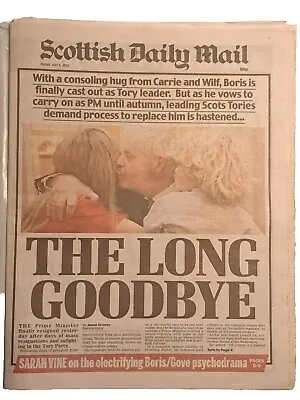 Scottish Daily Mail Newspaper 8 July 2022 - Boris Johnson Resigns • £5.99
