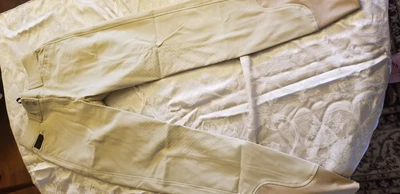 $49 • Buy Dover Saddlery Full Seat Breeches, Tan Mid Rise, 26, Mint Cond!.Nice Details,