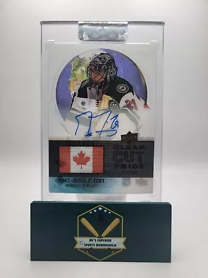 Marc-Andre Fleury 2022-23 UD Clear Cut Pride Of Canada Autographed Card 22/99 • $181.07