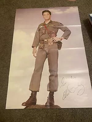 Vintage 70's Elvis Presley Military Army - Double Sided Poster 31  X 21  • $10