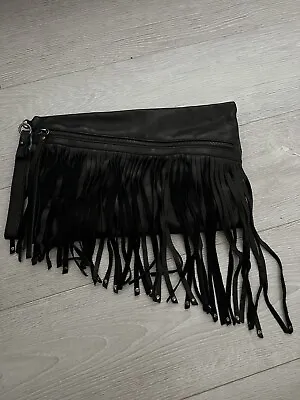 Zara Knack Leather Tasell Clutch/wrist Bag  • £30