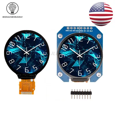Round 1.28 Inch TFT LCD Display Module RGB IPS HD 240x240 SPI GC9A01 Driver US • $11.88
