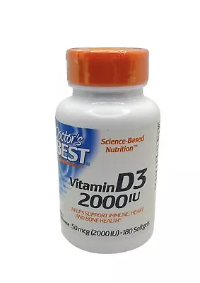 Doctors Best Vitamin D3 2000 IU - 180 Softgels  - EXP 09/2024 • $9.99