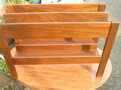 Vintage Wooden Teak Mid Century Newspaper Magazine Rack- Danish Design- • £35