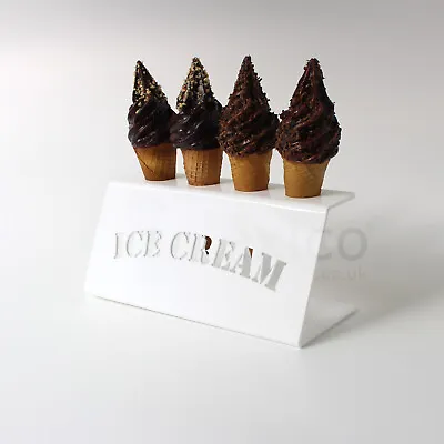 £13.99 • Buy Acrylic Ice Cream Cone Holder / Chip Cone Holder / Counter Top Display Stand