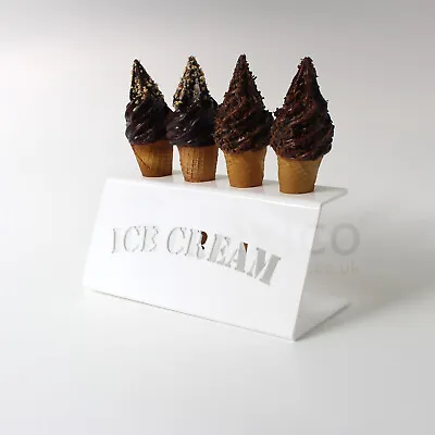 Acrylic Ice Cream Cone Holder / Chip Cone Holder / Counter Top Display Stand • £12.99