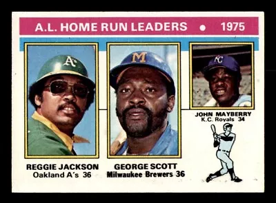 1976 Topps Baseball #194 A.L. Home Run Leaders Jackson NM/MT *d4 • $12