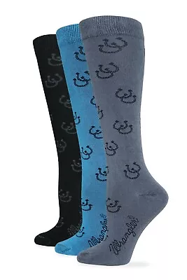 Wrangler Ladies Horse Shoe Pattern Knee High Boot Socks 3 Pair Pack • $14.99