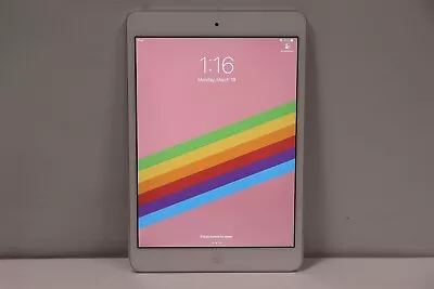 Silver & White 7.9  Apple IPad Mini 2 (2nd Gen.) 32GB Wi-Fi Tablet A1489 ~ RESET • $50