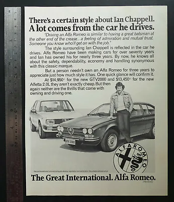 1980 Vintage Ad ALFA ROMEO GTV2000 Alfetta 2.0L Ian Chappell Car Advertisement • $10