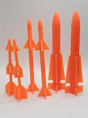 3D Resin Printed SET OF 6 ORANGE Missiles 1983 GI Joe Skystriker NIGHT BOOMER • $19.99