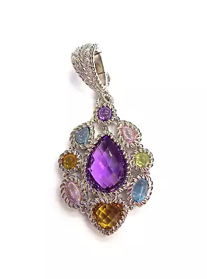 $149 • Buy Judith Ripka Cubic Zirconia Multi-Gem Sterling Silver Pendant