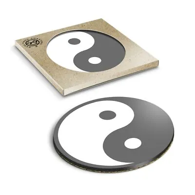£3.99 • Buy 1 X Boxed Round Coasters - BW - Yin Yang Yoga Meditation  #40157