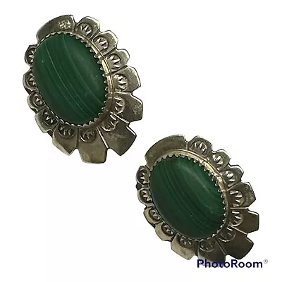 Vintage Native American Zuni Malachite Earrings • $180