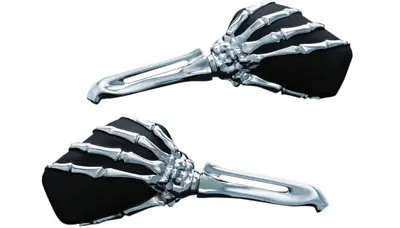 $179.96 • Buy Kuryakyn 1759 Skeleton Hand Mirrors Chrome Stem With Black Head UNIVERSAL