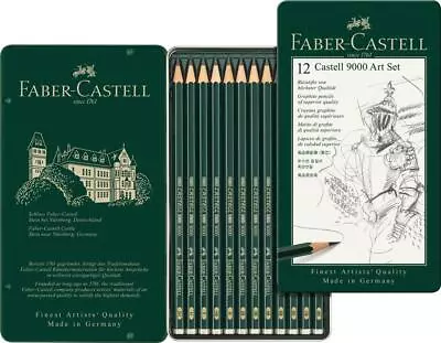 Faber-Castell 9000 Art Set Graphite Pencils In Tin (12pk) • $19.50