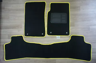 Car Floor Mats Custom Made Front & Rear W/Yellow Edging For Holden Commodore VE • $99