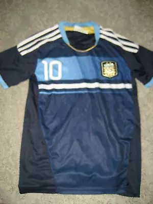 Boys Top Short Sleeve Shirt AFA Lionel Messi 10 Blue 26 Polyester #10 • $19.99