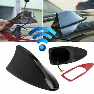 $6.88 • Buy Black Shark Fin Roof Antenna Aerial FM/AM Radio Signal Decor Car Trim Universal