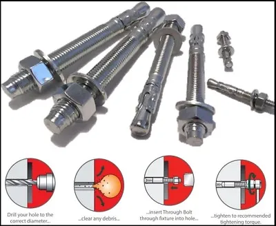 PALLET RACKING BOLT FLOOR GROUND CONCRETE ANCHOR FIXING BOLTS Nine Various Sizes • £149.43