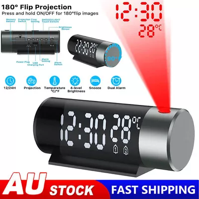 Smart Alarm Clock LED Digital Projection Temperature Time Projector Display Aus • $29.45