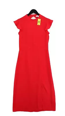 Warehouse Women's Midi Dress UK 12 Red Polyester With Elastane Skater Dress • £10.40