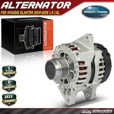 New Alternator For Hyundai Elantra 2014-2016 L4 1.8L 150Amp 12Volt CW 6-Groove • $168.59