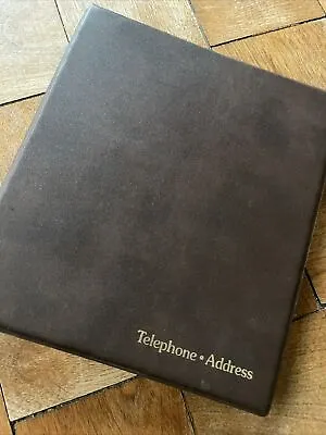 Vintage Telephone Address Book Brown Removeable Pages Binder Blank Pages • $7.99