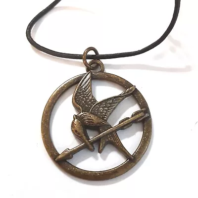 Hunger Games Mockingbird Pendant Leather Necklace • $24.83