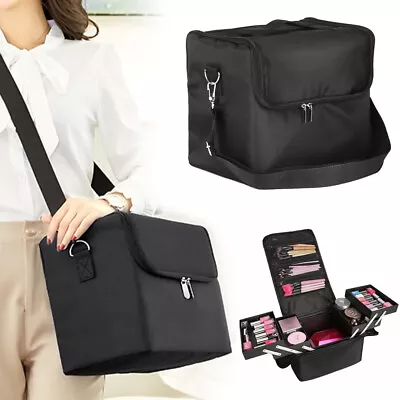 Large Beauty Make Up Nail Tech Cosmetic Box Artist Vanity Case Storage Bag Salon • £26.29